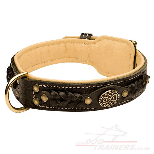 Handmade Leather Dog Collar UK Bestseller Luxury 78.99